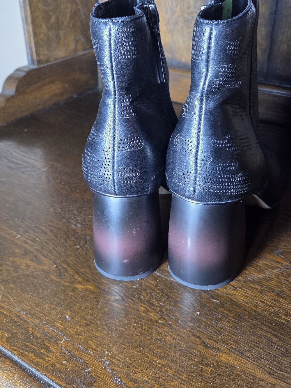 Sanctuary Navy Peep-Toe Wedge Mules - Picture 6 of 16